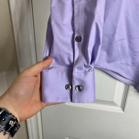 Calvin Klein Infinite Wrinkle Free Slim Fit Dress Shirt - Lavender (16.5 34/35) - Picture 4 of 6